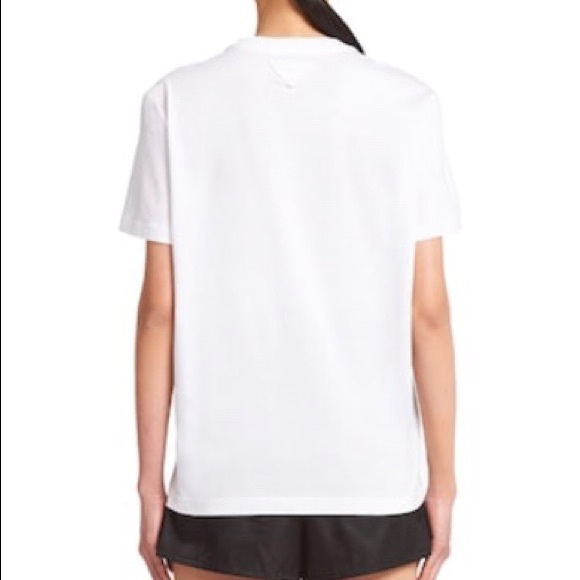 PRADA Women’s L White Cotton Jersey T-shirt - Picture 7 of 7